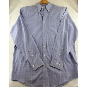 Brooks Brothers 346 Long Sleeve‎ Shirt Men's 17-6/7 Blue Red Non-Iron Cotton EUC